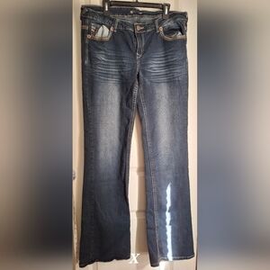 Royal Blue Women's Bootcut Stylish Blue Denim Jeans 15x37 Boho Western Casual